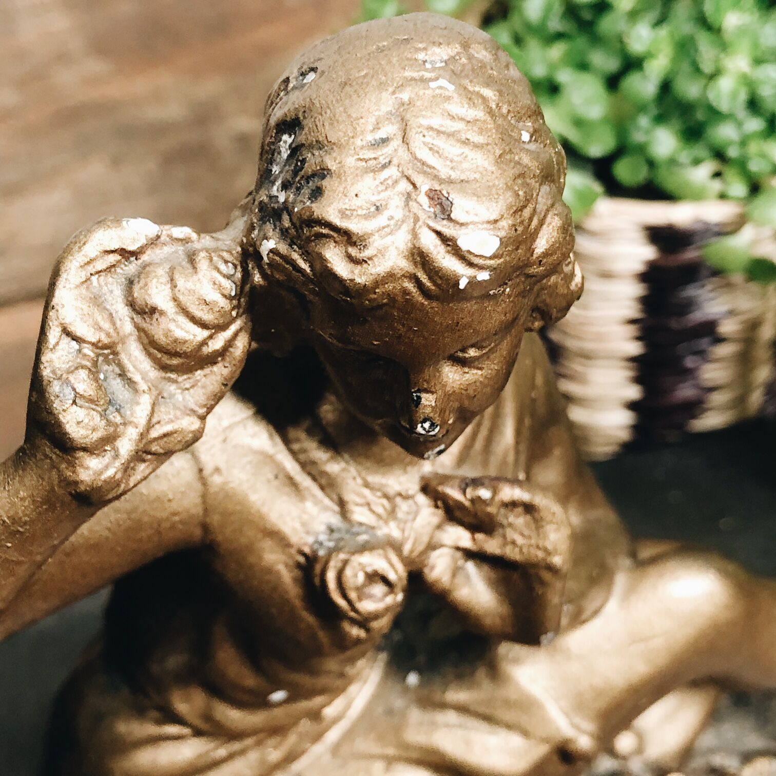 Old book clamps in black & gold plaster