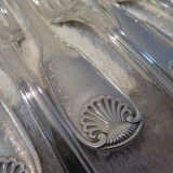 12 silver plated dessert forks by Christofle Vendome, 17.1 cm