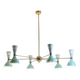 Radiant diablo-shaped chandelier with 12 lights. Contemporary.