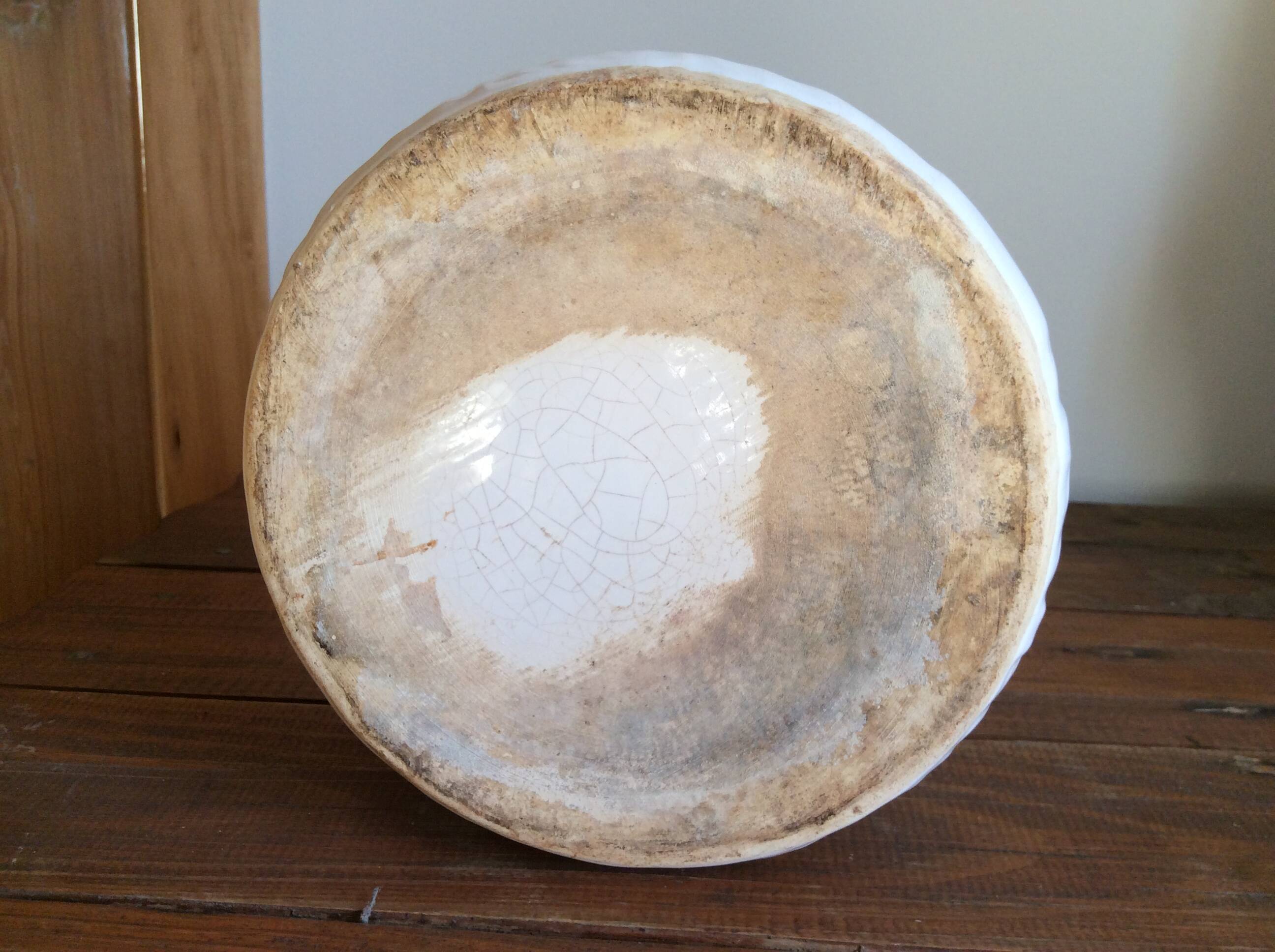 White earthenware planter