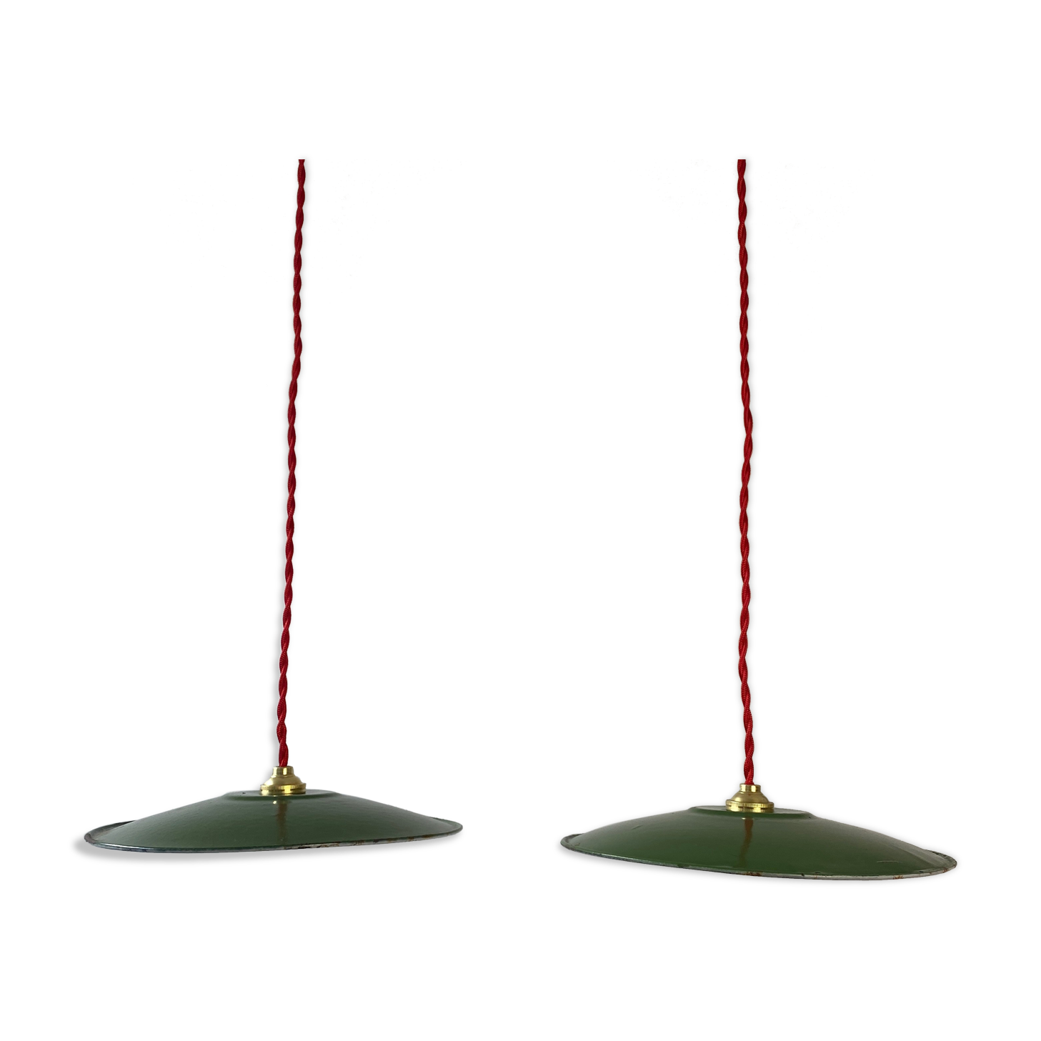 2 industrial suspensions in green enamelled sheet