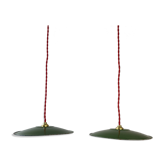 2 industrial suspensions in green enamelled sheet