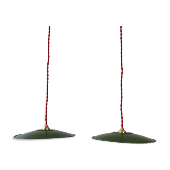 2 industrial suspensions in green enamelled sheet