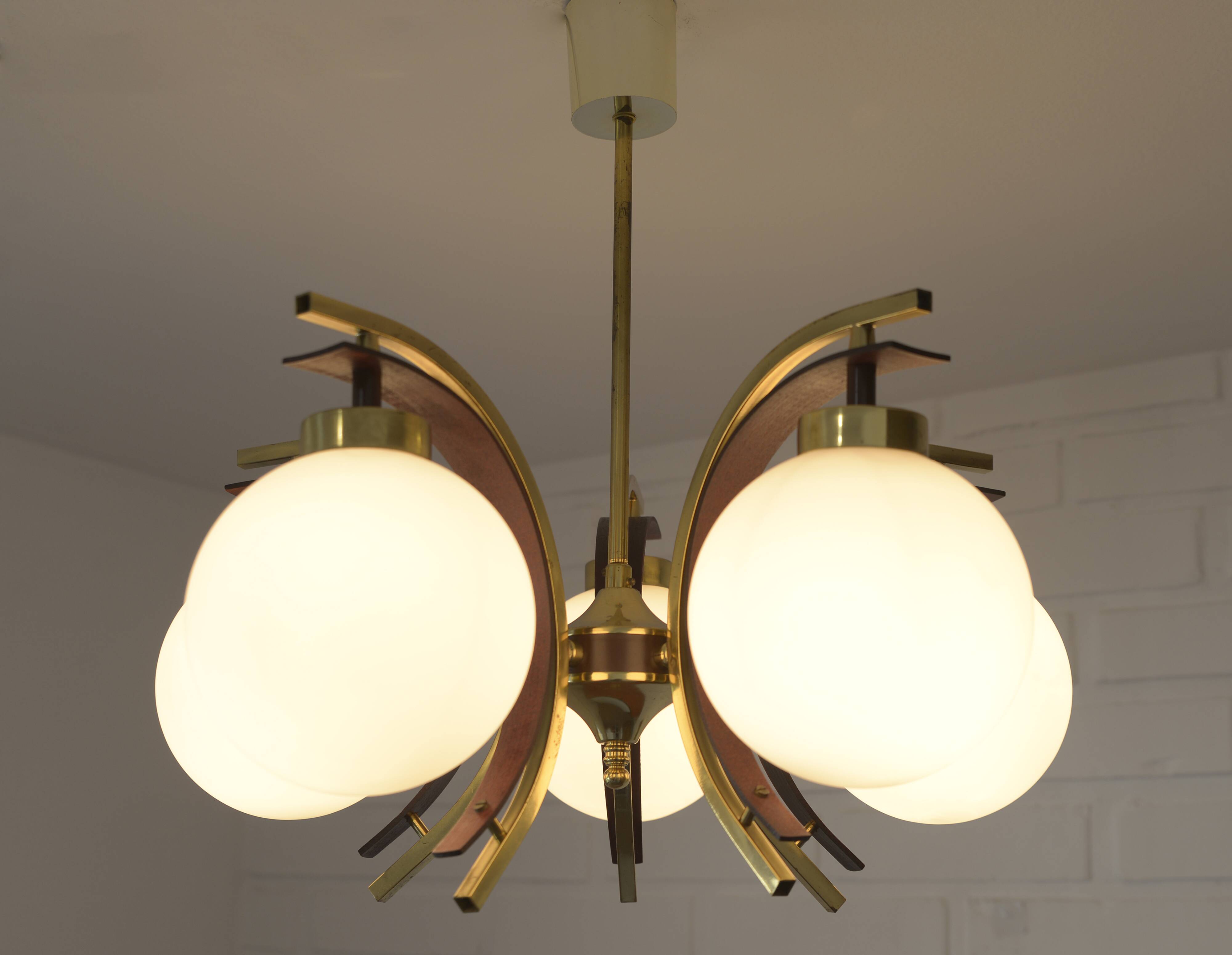 Lustre style années 50 / Suspension Sputnik vintage / Lampe suspendue