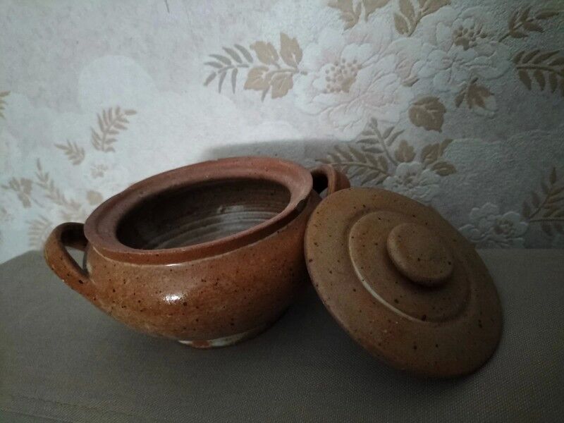 Old glazed stoneware pot