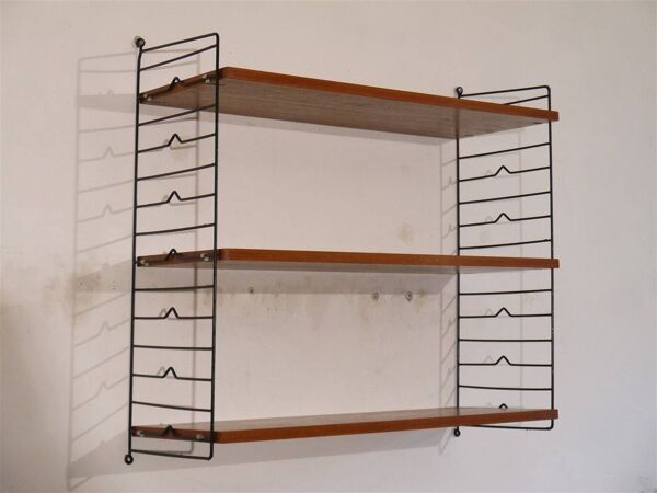 Etagere suedoise string en teck 1960