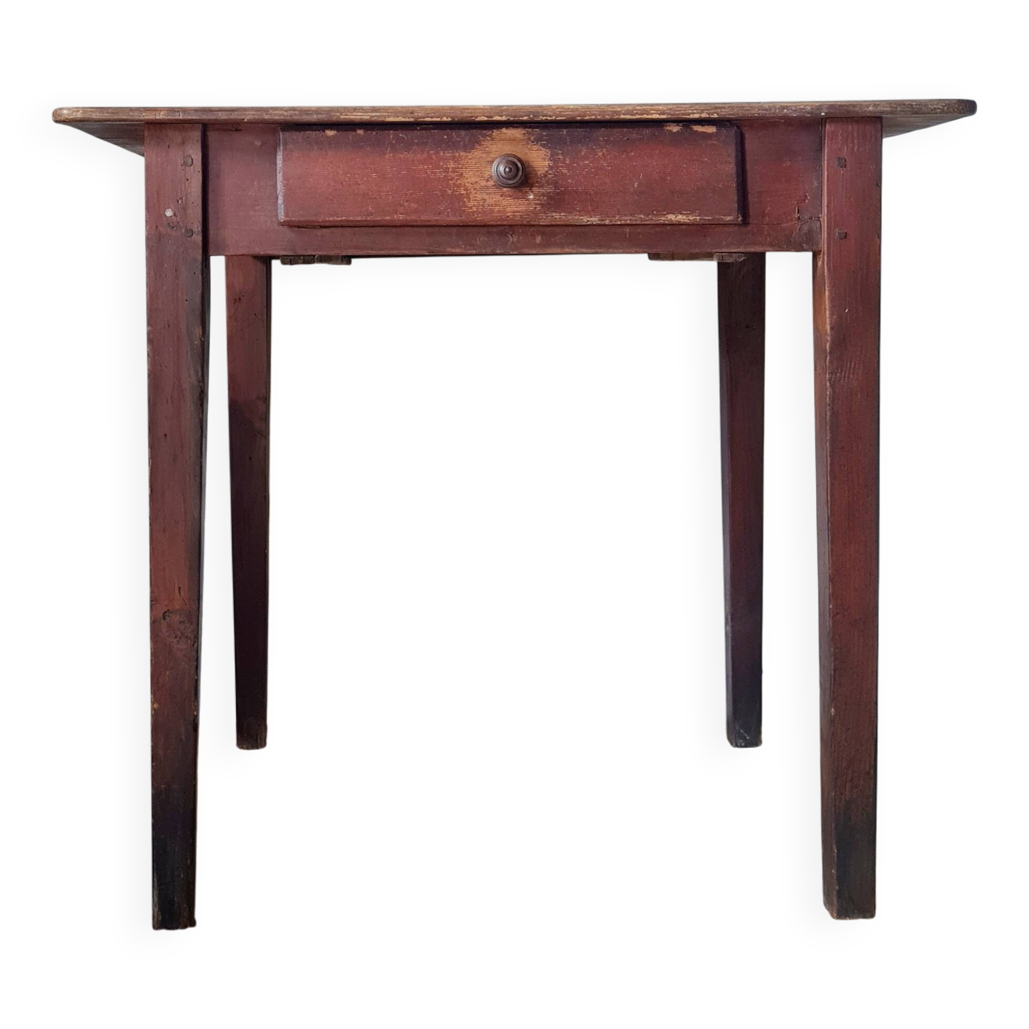 Small antique farmhouse table in wood – vintage rustic desk