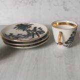 Coffee service African porcelain décor from Limoges