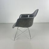 Eames Herman Miller 1950s LAR armchair in elephant grey on cats cradle black base