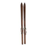 Old vintage wooden ski