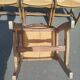 Set of 4 solid oak chairs with straw, in the style of Guillerm.