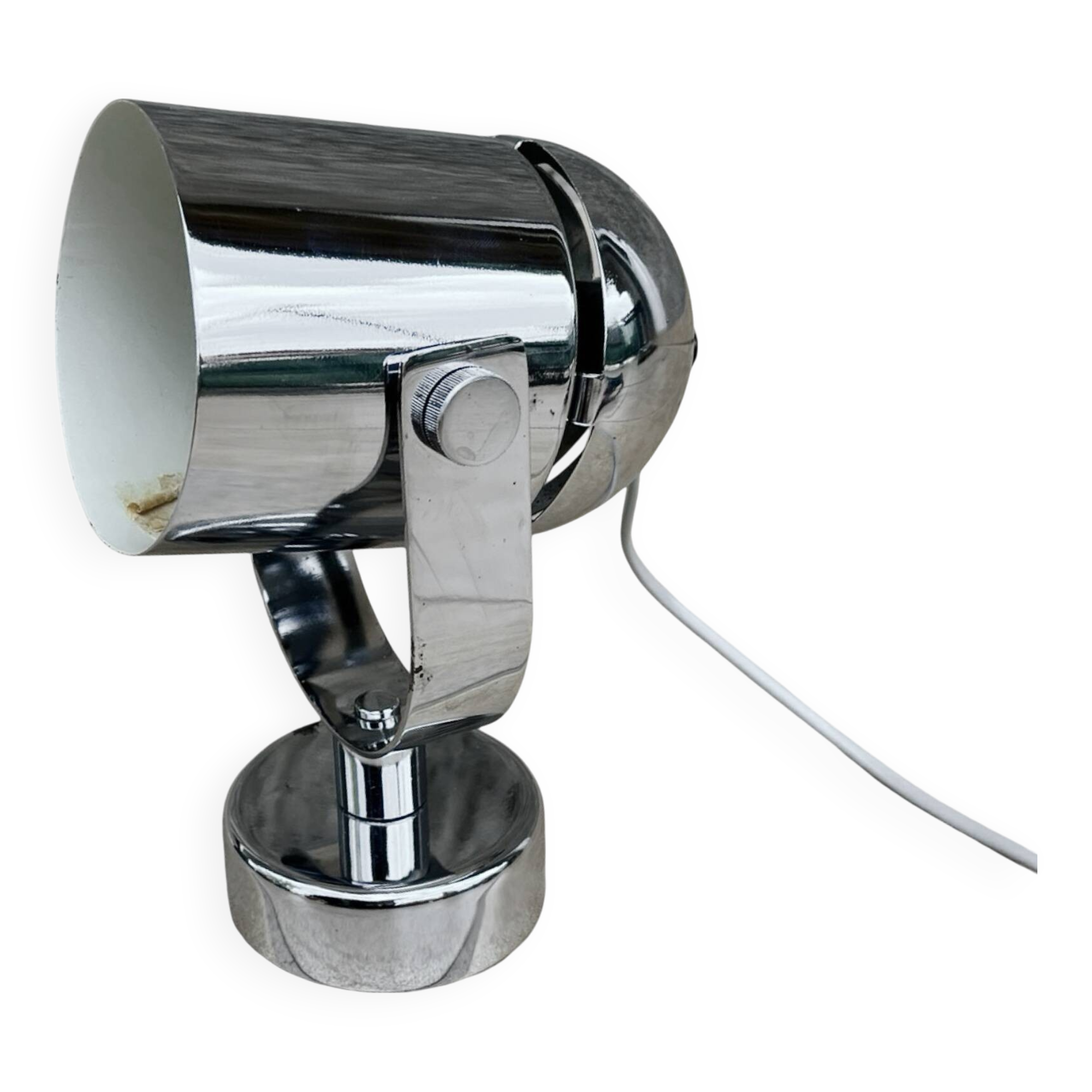 Space age chrome wall lamp, designed by S. Indra, Czechoslovakia, 1970s.