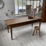 Farmhouse table in oak and walnut 2m
