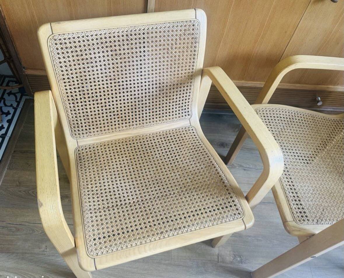 Chaises vintage cannage Olivo Pietro