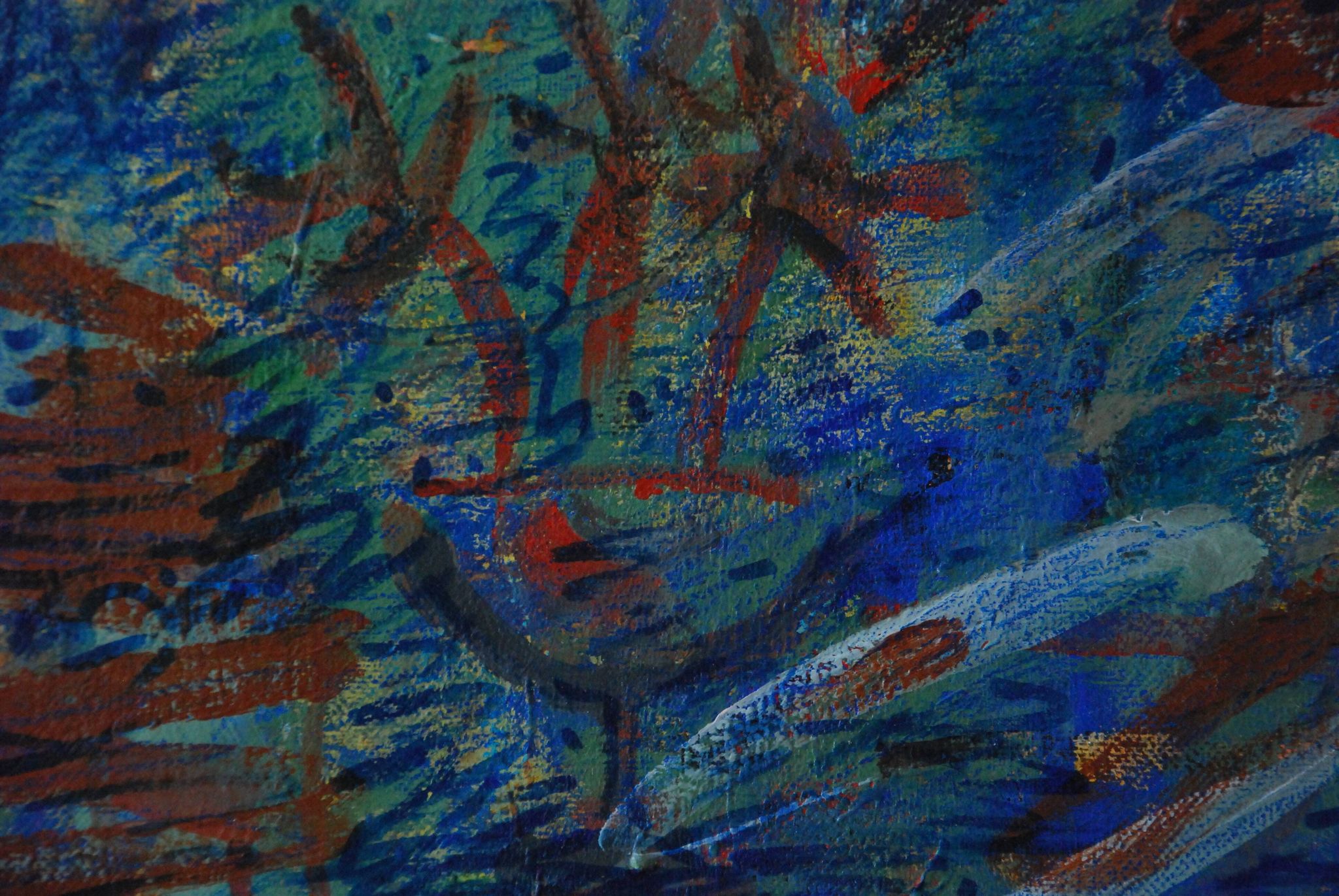 Abstract painting portrait of vintage woman year 60/70