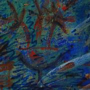 Abstract painting portrait of vintage woman year 60/70