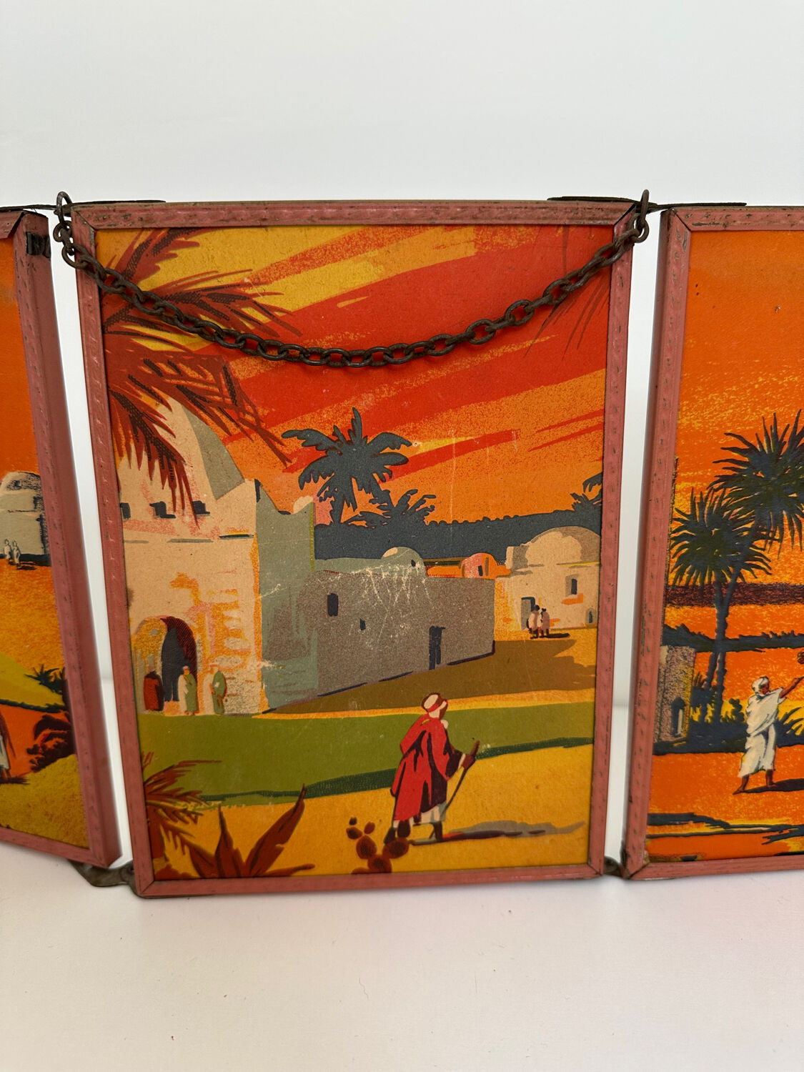 Orientalist triptych barber mirror 1920