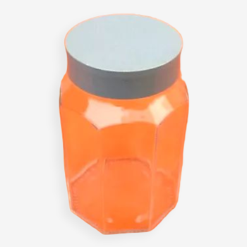Canist-shaped faceted jar Covetro Italy glass