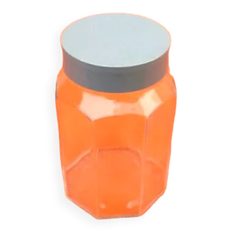 Canist-shaped faceted jar Covetro Italy glass