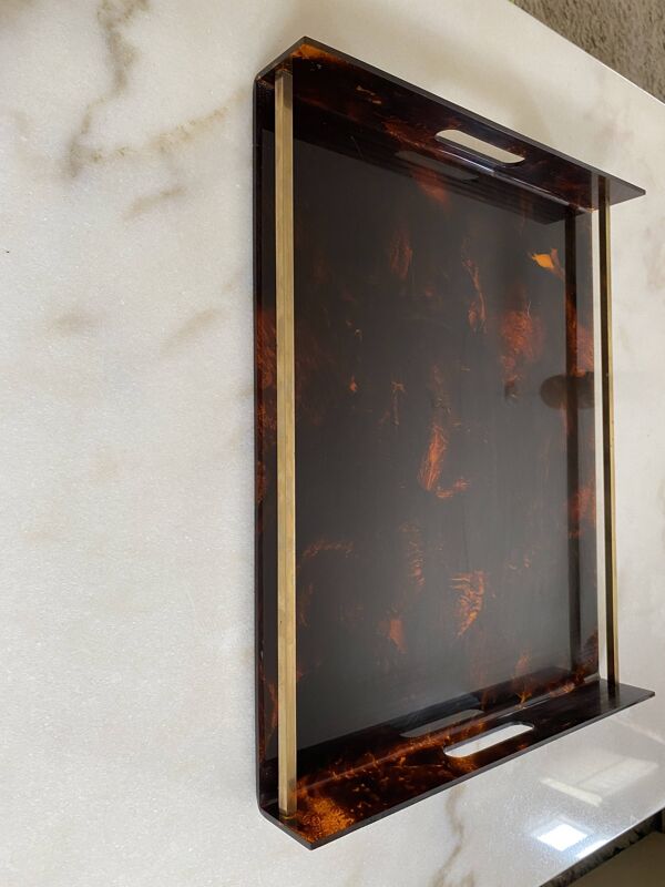 Plateau en lucite Maison Mercier 1970