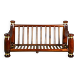 Wood and brass sofa frame, Italy, 1970s