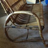 Banquette en rotin vintage