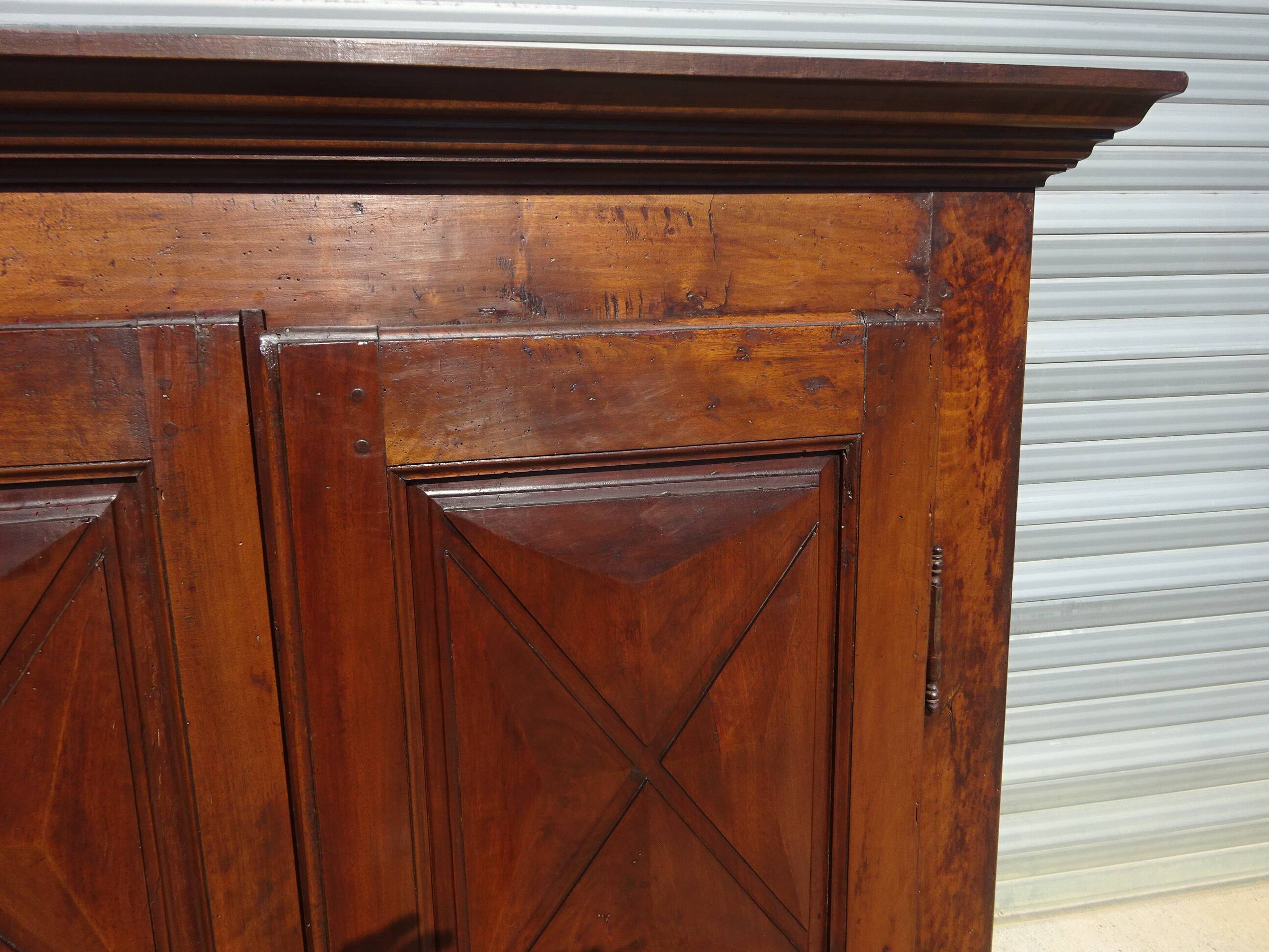 Antique Louis XIII wardrobe, diamond points