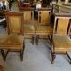 Series of 4 solid oak chairs from the end of the 19th century