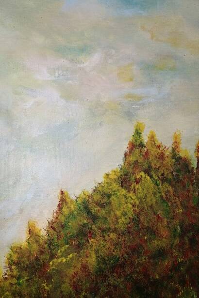 Tableau paysage original signé avec certificat d'authenticité