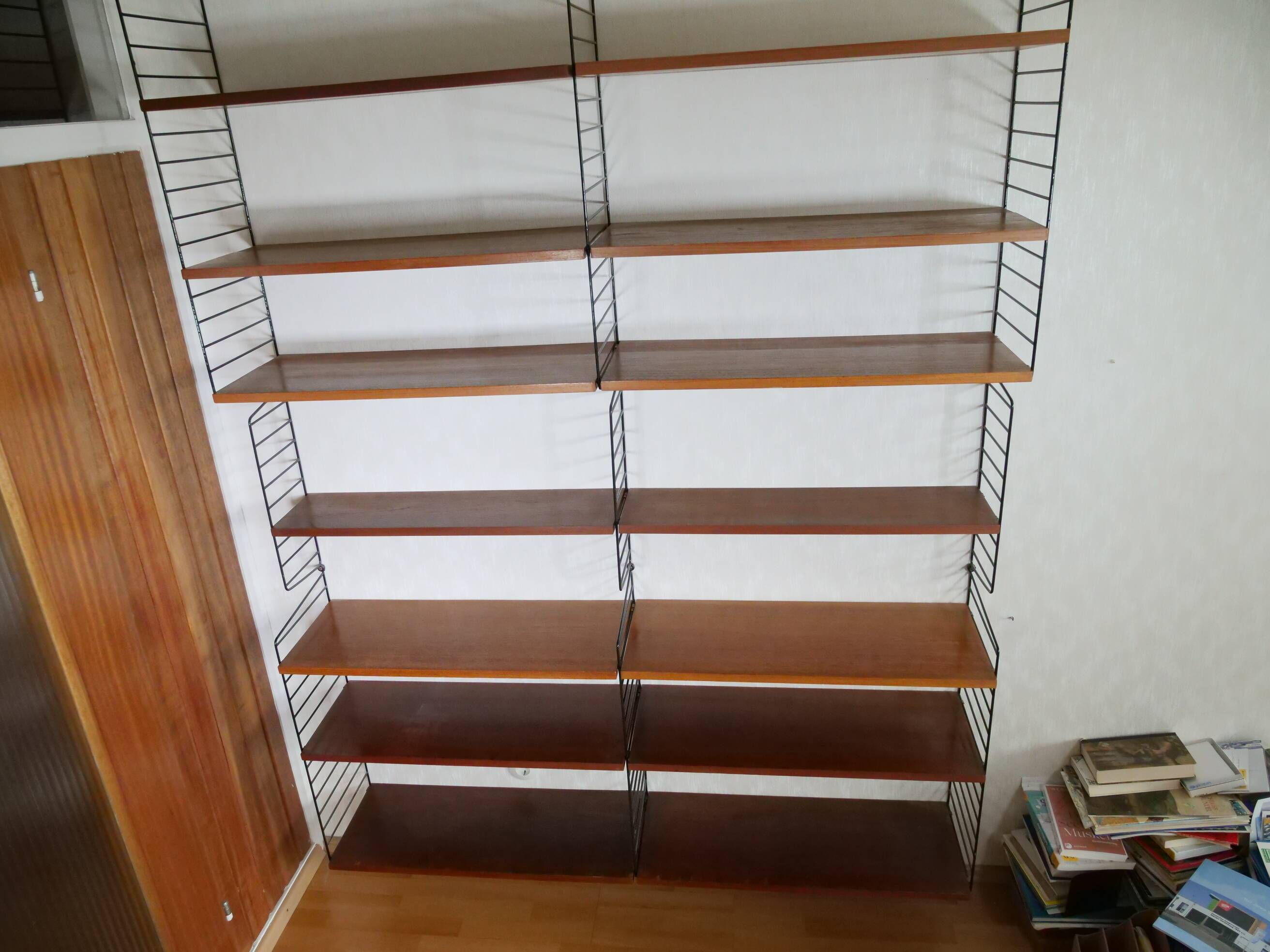 Étagère à cordes Modul Nisse en teck au design vintage des années 60