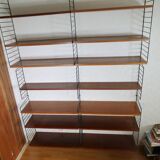 Modul Nisse teak string shelf with a vintage 60s design