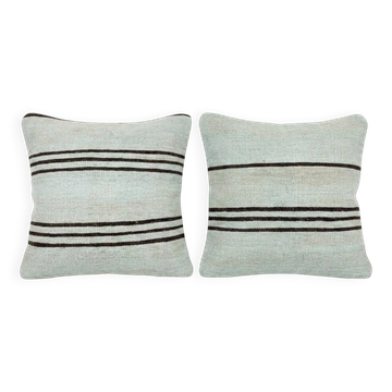 Set of 2 vintage kilim cushion covers 48x48 cm