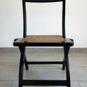 Chaise pliante cannée vintage