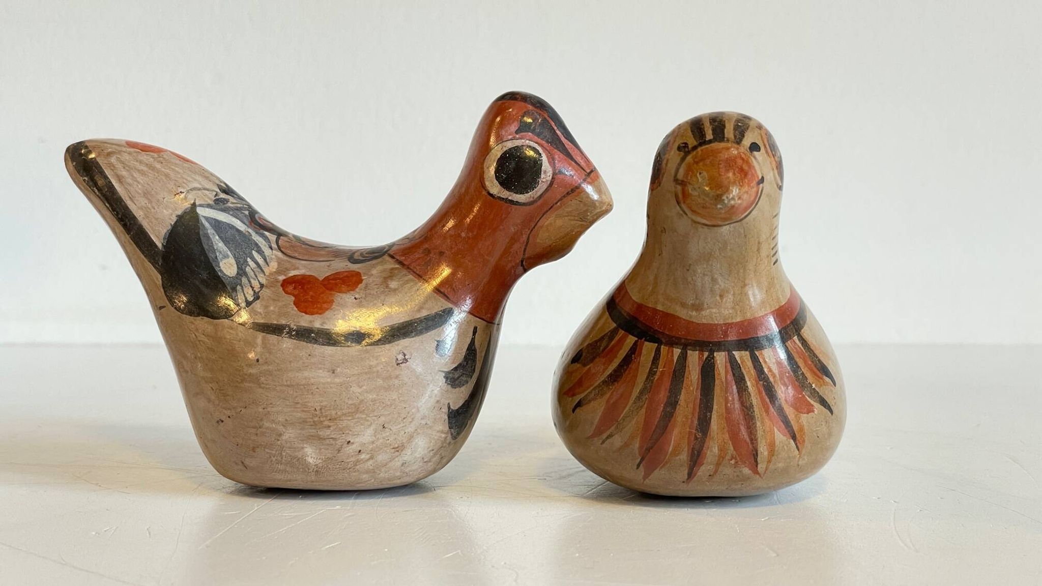 Couple OISEAUX Céramique MEXIQUE Vintage