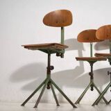 Industrial-style workshop chairs (circa 1950). Set of 4 pieces #1