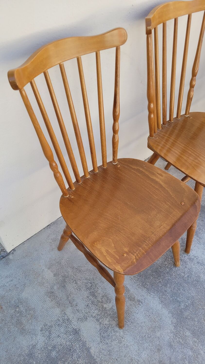 Series of 4 bistro chairs signed Baumann tacoma model 1950 vintage