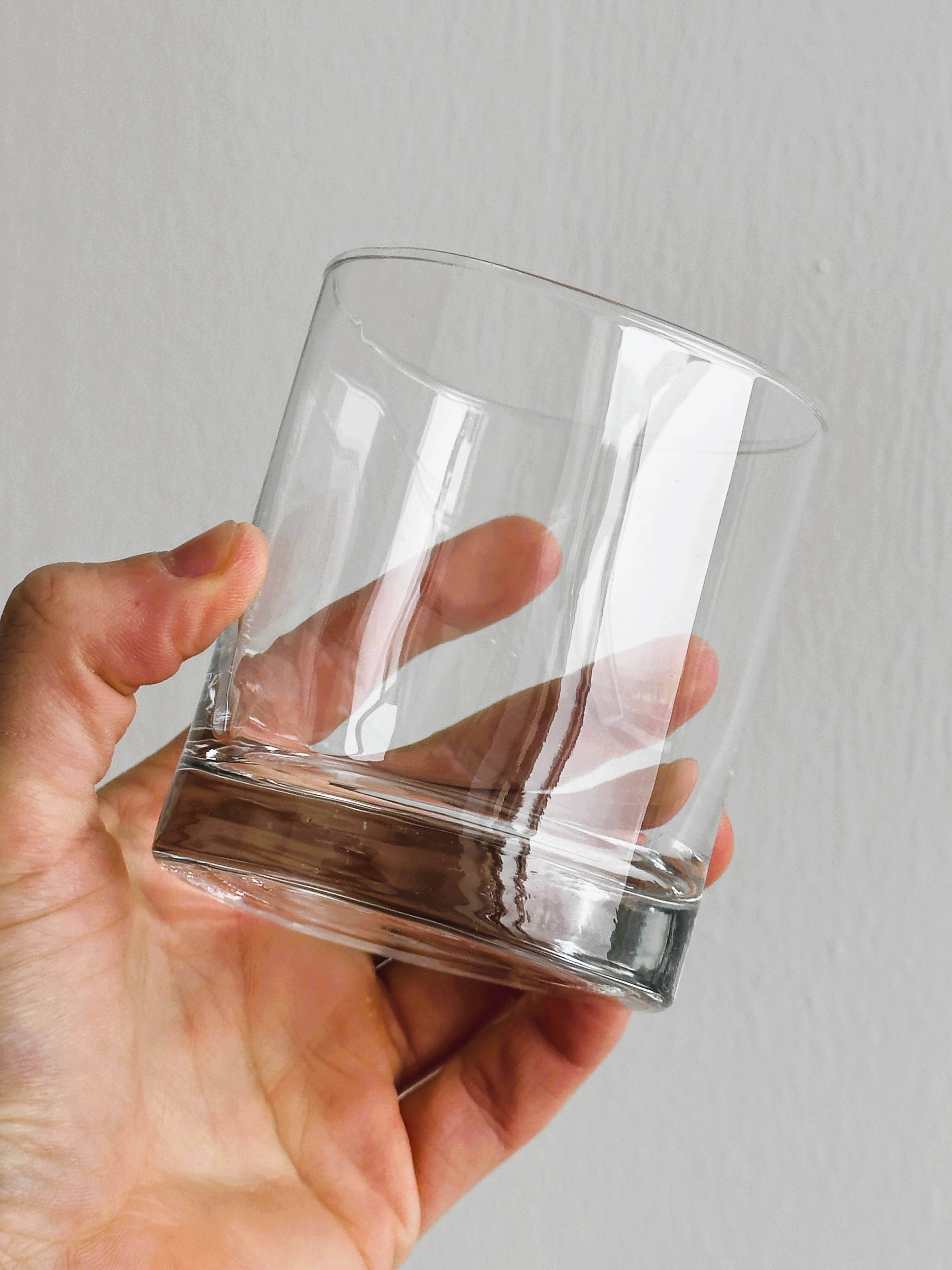5 Clear Glass Whiskey Glasses