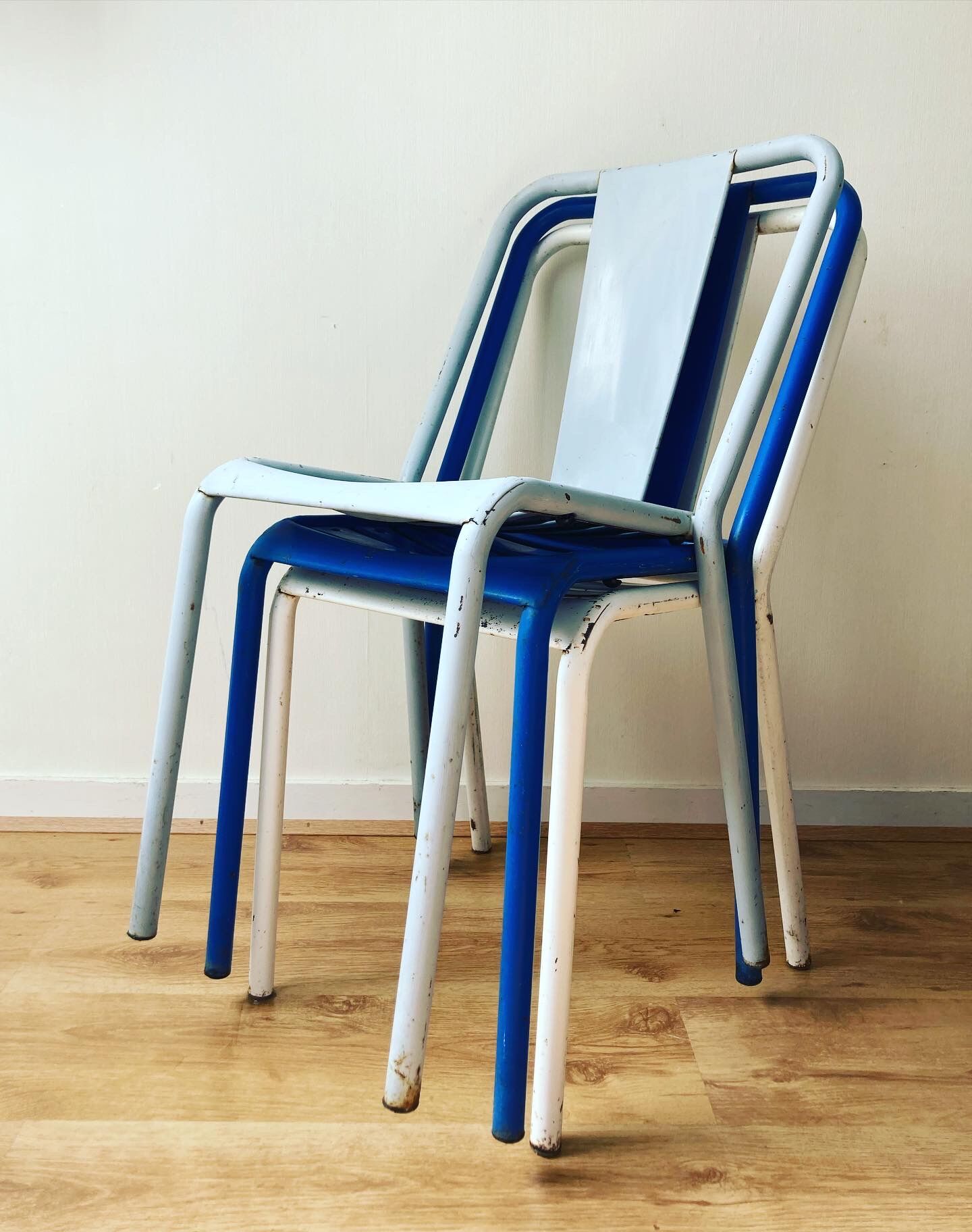 Set of three Tolix chairs