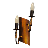 Two-arm copper wall lamp
