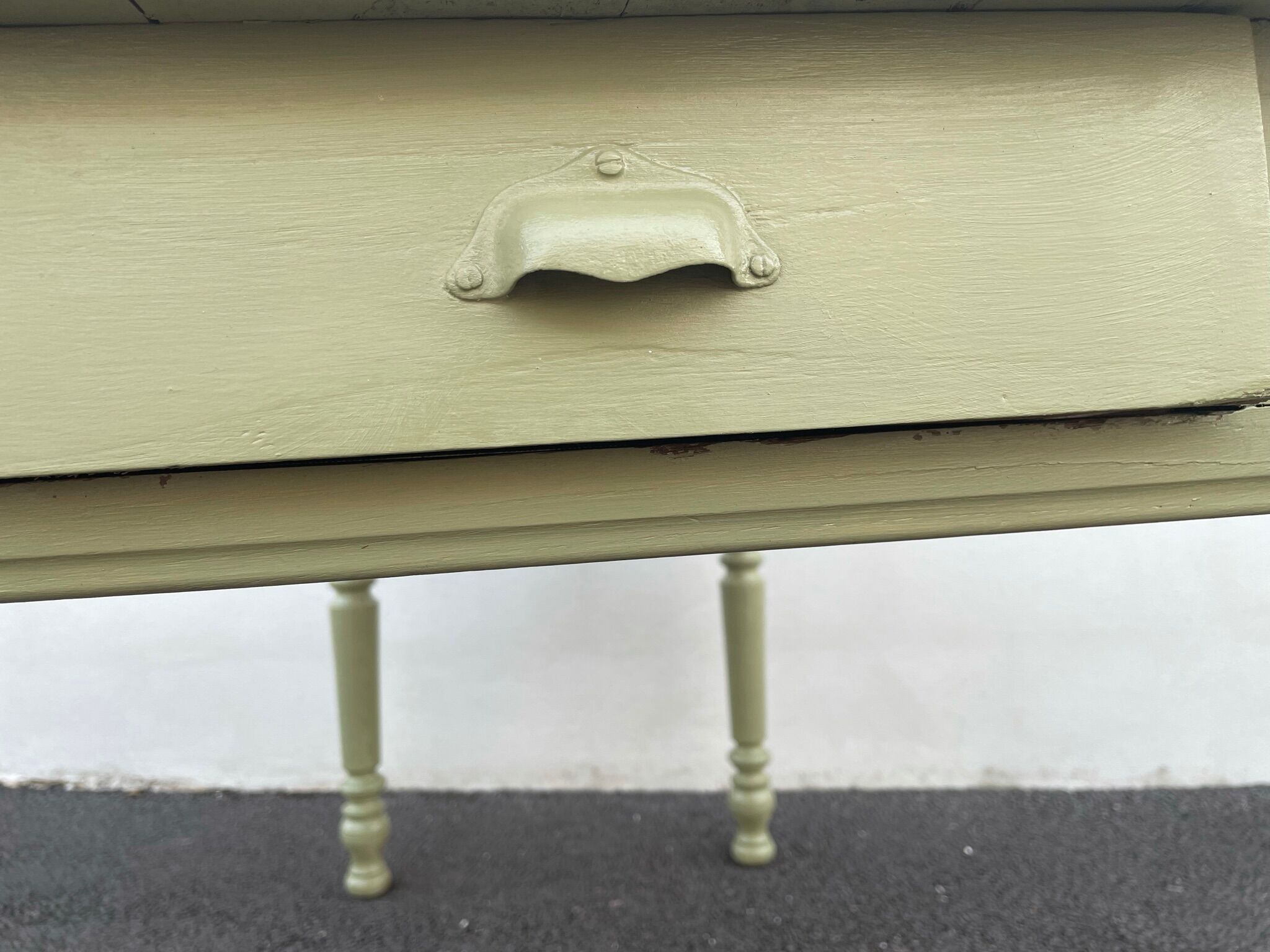 Painted wooden farmhouse table L120