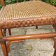 Fauteuil bureau bois courbé et cannage
