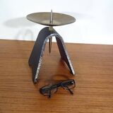 Brutalist Iron and Brass Candleholder, 1960s