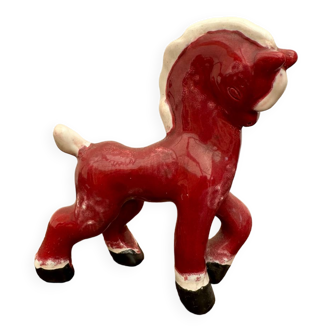 Small retro red horse from the 40s made in England/ceramic