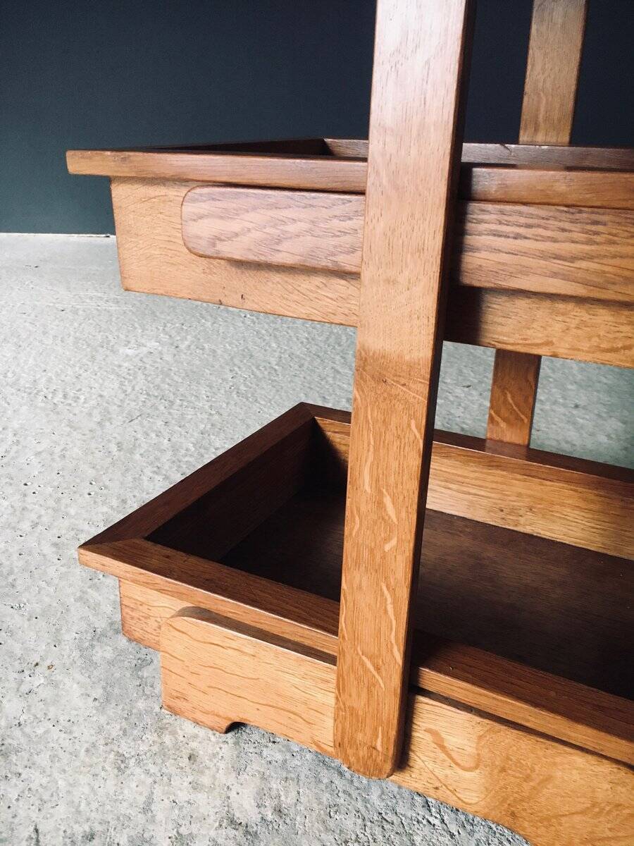 Mid-Century Oak Magazine Holder, Belgium, 1950s