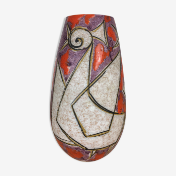 Vase oiseaux stylisés Fratelli Fanciullacci, céramique italienne 50