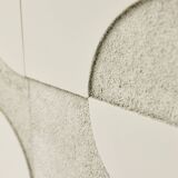 Vintage sideboard with handmade relief surface, metal, Germany, 1960s