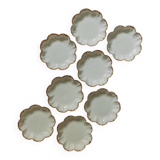 Set of eight small bread plates in white Limoges porcelain