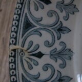 5 assiettes plates en terre de fer de Badonviller