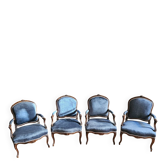 4 fauteuils Louis XV avec dossiers à la reine
