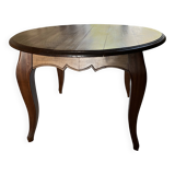 Solid chestnut table, diameter 120 cm with an extension of 50 cm - rené trotel